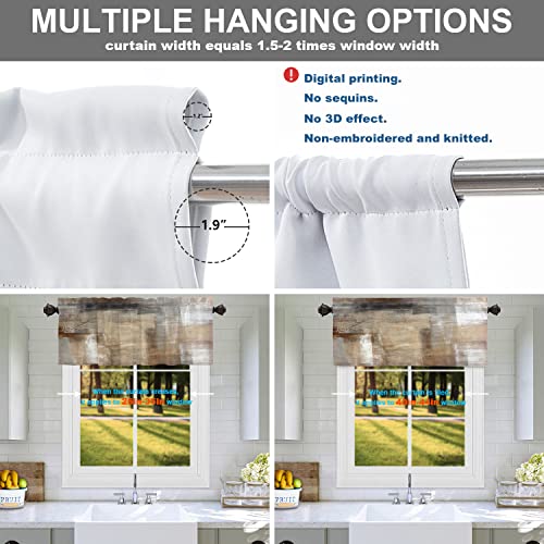 Batmerry Brown Beige Abstract Art Kitchen Valances Half Window Curtain, Brown Art Abstract Acrylic Painting Kitchen Valances For Windows Heat Insulated Valance For Decor Reducing The Light 52X18 Inch #TOP4