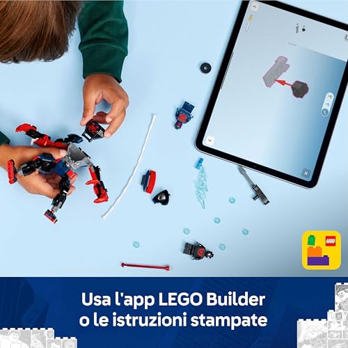 | Marvel Mech di Miles Morales vs. Spider-Man 2099 - Giocattolo dei Supereroi con Action Figure, 2 Minifigure, Raggio Laser e Blaster Spara-Ragnatele - Regalo per Bambini da 6 Anni - 76337 - Lego - Immagine 5