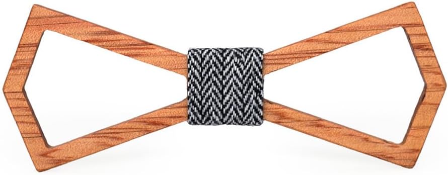 Mens Bow Ties Natural Wood Bow Tie Handcrafted Wooden Bowtie Adjustable Bowties for Tuxedo Wedding Party