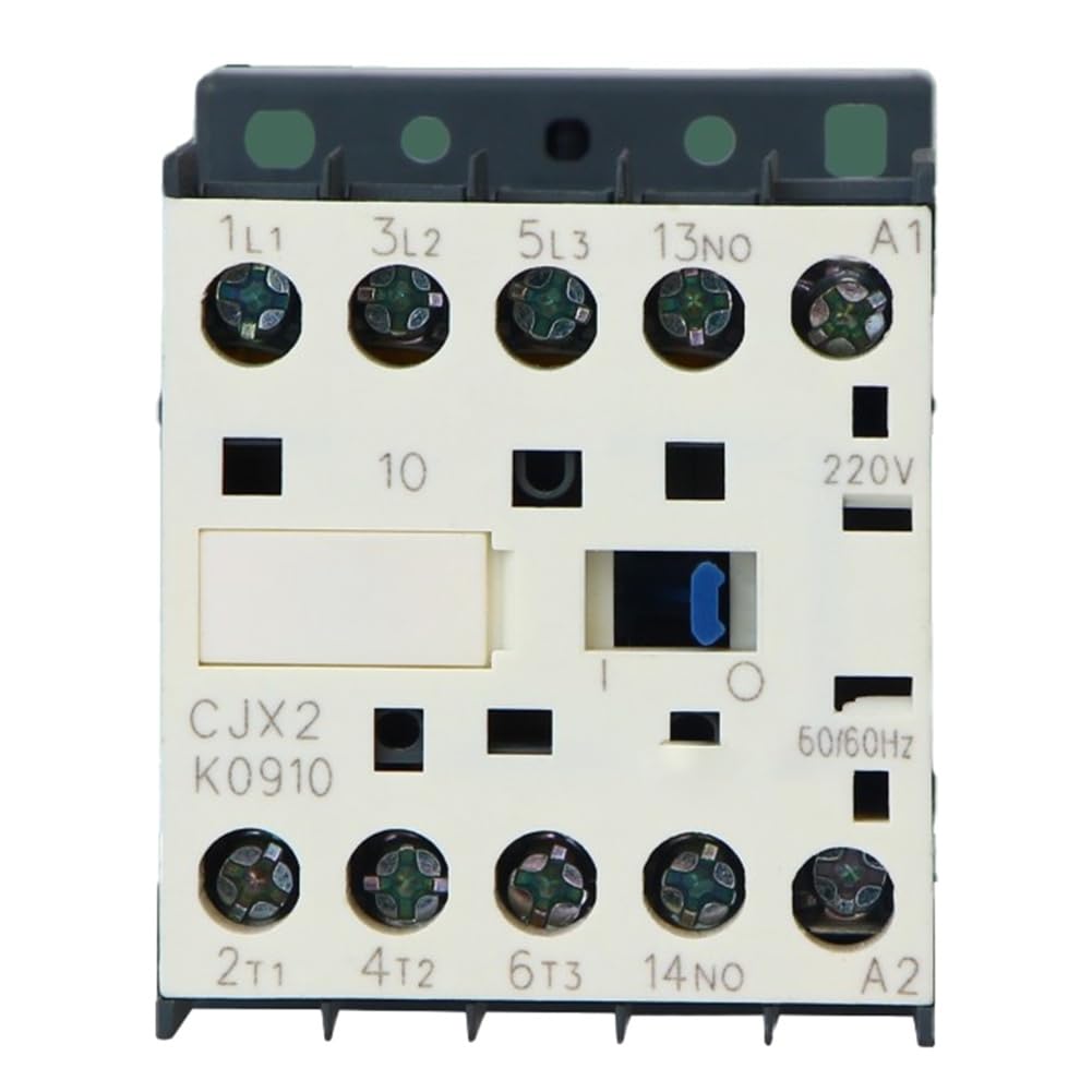 Xnuiasqe Cjx2-K0910 220 Volts Coil 35Mm Din Rail 9A Three Pole 3P 1No For Mini Ac Contactor