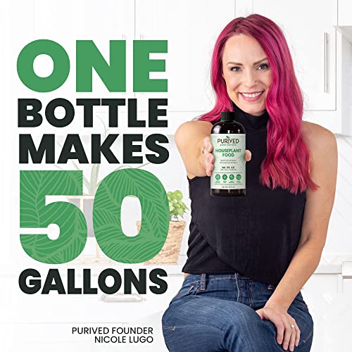 Purived Liquid Fertilizer For Indoor Plants | 20Oz Concentrate | Makes 50 Gallons | All-Purpose Liquid Plant Food For Potted Houseplants | All-Natural | Groundwater Safe | Easy To Use | Made In Usa #TOP2