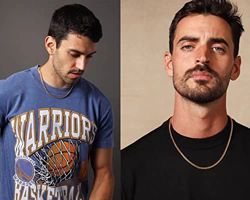 Image of Reoxvo Stainless Steel Cuban Link Chain Necklaces Jewelry for Men