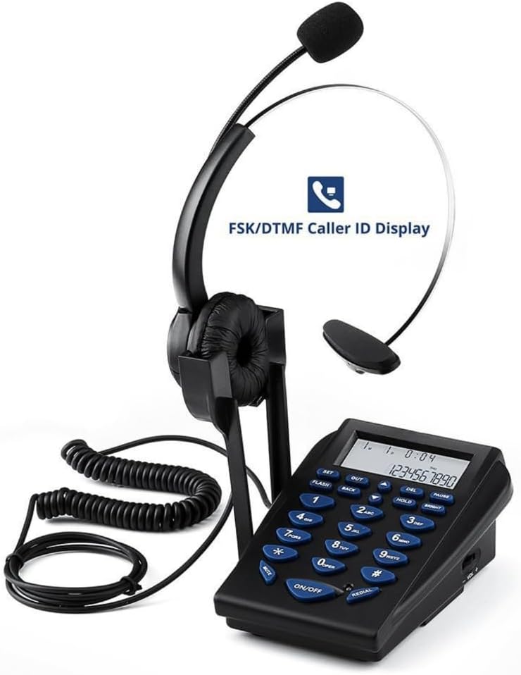 Call Center Headsets Telephone for Office Home Use Caller Display