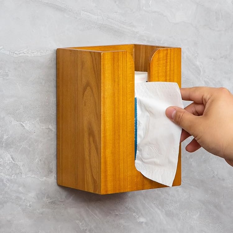 Uchwyt na chusteczki, Solidne drewniane biurko do sypialni i kuchni, wiszące pudełko na chusteczki, ręczniki papierowe papier toaletowy(A,M)