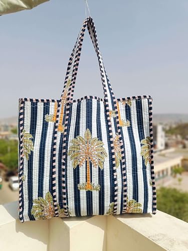 Image of Women's 100% Cotton Lightweight Shoulder Tote Bag with Interior Poeckt Casual Handbag for Women