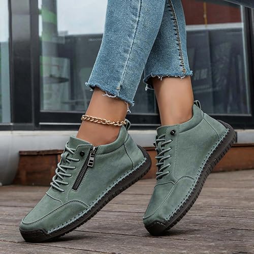Mocassins plats à enfiler avec zip pour marche décontractée