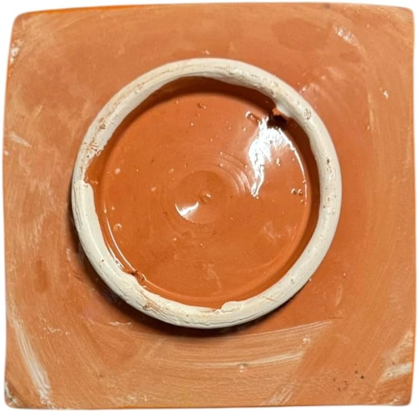Moroccan Hand-Painted Square Plates (Set of 4) 6 5/8” | Glazed Ceramic Appetizer & Wall Décor