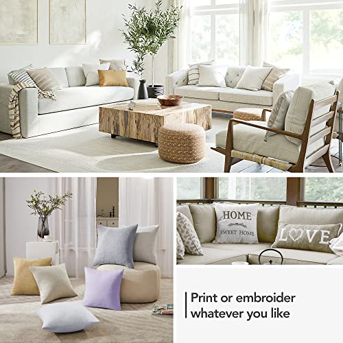 image for Deconovo Pillow Covers 18x18, Throw Pillow Cover, Faux Linen Outdoor P