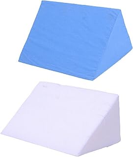 Qqiao Store Poduszki z bocznymi trójkątami 50x25x15 cm kwasowy odpływ pianki pianki klina poduszka elewacyjna poduszka tylna noga podparcie lędźwiowe (Color : White)