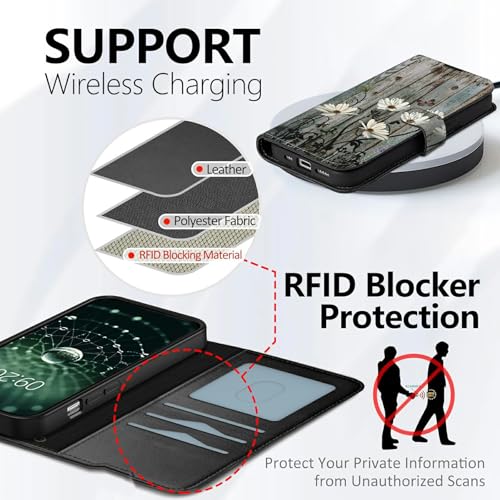 Étui iPhone 17 Air anti-rayures à rabat magnétique avec range-cartes