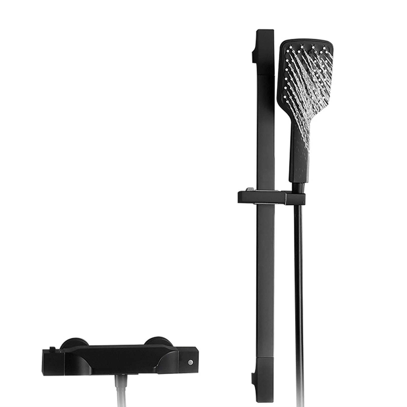 Robinet de baignoire cascade noir pour douche moderne avec colonne réglable murale