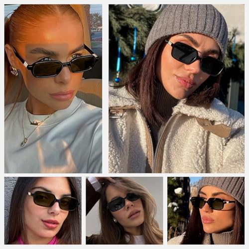 Retro Rectangular Sunglasses for Women Trendy Small 90s y2k Square Sun Glasses UV Protection Travel Goggles2