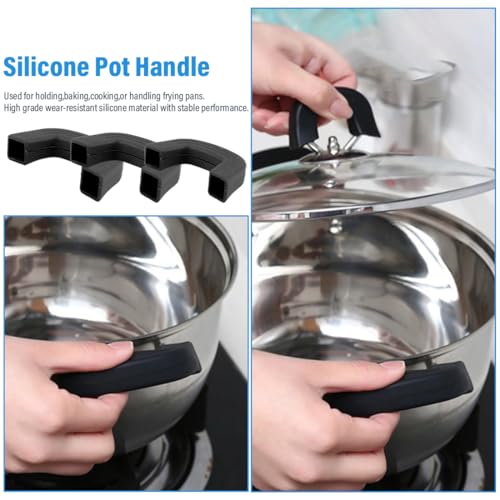 Miniatura 4 de Mirkuzi Asas, 3 Pares De Mangos De Silicona Para Ollas, Agarraderas De Silicona Protección De Cocina Sartenes Cuencos De Horno Woks Sartenes