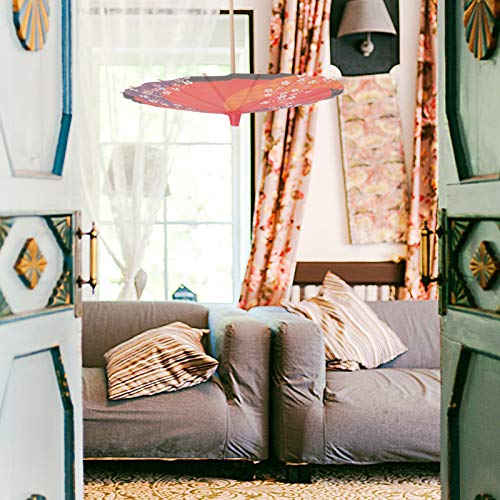 Valiclud 2Pcs Oil Paper Umbrella Rainproof Small Chinese Oiled Paper Umbrella Parasol Vintage Japanese Decorative Hanging Umbrella For Home Shop Store Umbrella Decoration #TOP3