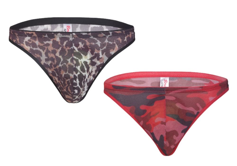 BRUCHI CLUBMens and Boys Brief Regular Mid Rise Printed Flexible and Comfortable Brown-Black and Camouflage Printed