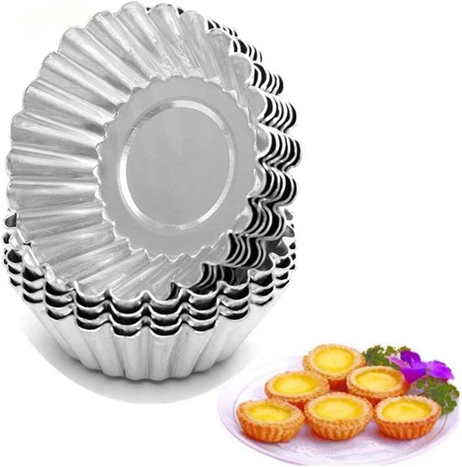 Unique Aluminium Round Tart Cupcake Moulds Wraps Cases - Baking Cups for Cakes & Muffins - Set of 12