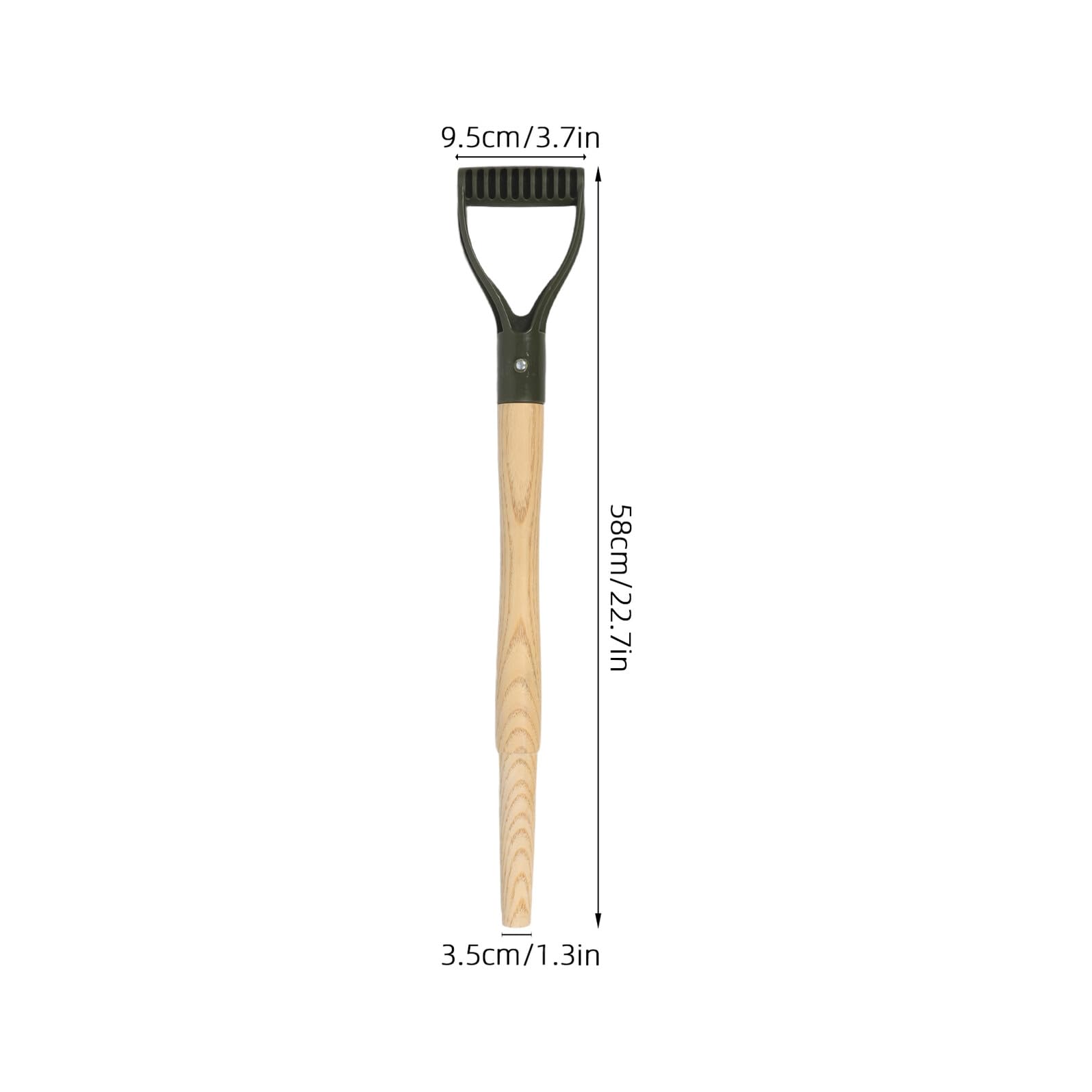 Toyvian 2 Piezas Mango de Pala de Madera para Jardinería Ergonómico Antideslizante de 58 Cm con Agarre en Forma de D para Azadas y Palas de Nieve en Labores de Excavación