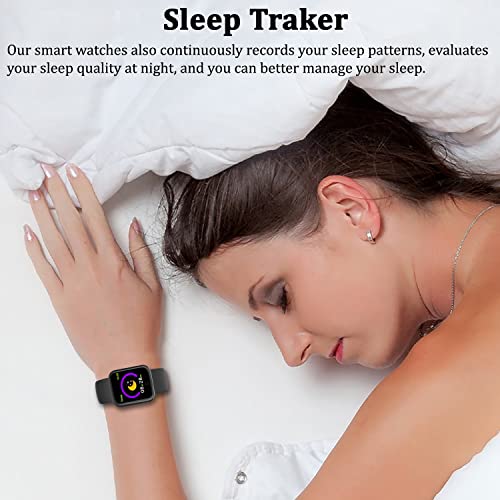 Smart Watch, Fitness Tracker With Heart Rate Monitor,Step Counter,Blood Oxygen Tracking, Message Reminder,1.44" Inch Touch Screen Smartwatch Gifts For Kids Women Men,Activity Trackers For Ios/Android #TOP6