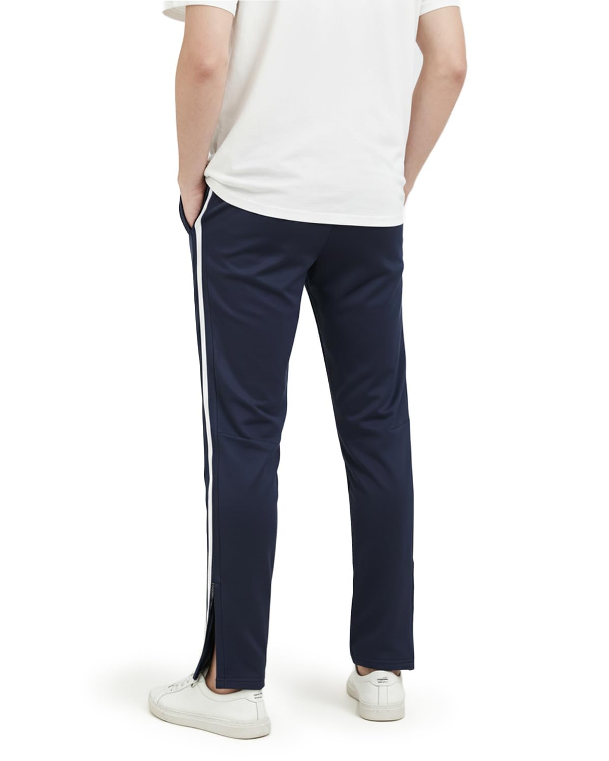 Zylioo Pantalones deportivos altos para hombre, ligeros, atléticos, con bolsillos y puños con cremallera