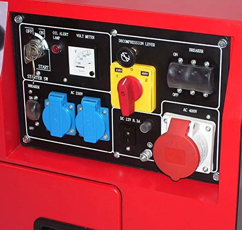 Generator prądu 5800, silnik diesla 8,5 KM, 418 cm³, dźwiękoszczelny 400 V, cicha izolacja akustyczna, cichy generator diesla, awaryjny agregat prądotwórczy 230 V, 400 V, 06263