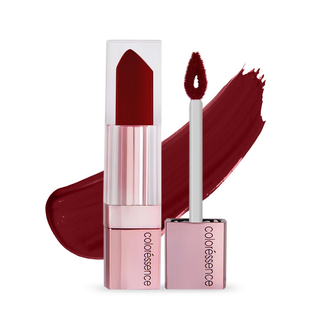 COLORESSENCE ROSEATE Transfer Proof Matte Liquid Lip Color |Bold Red Lipstick|Waterproof & Long Lasting liquid Lipstick|Stays For 12 Hours|Rose Oil Infused | OMK 3 Fine Wine 6ml