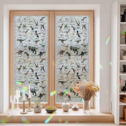 Película para ventana privacidad con dinosaurios 23.6"x59" miniatura 3