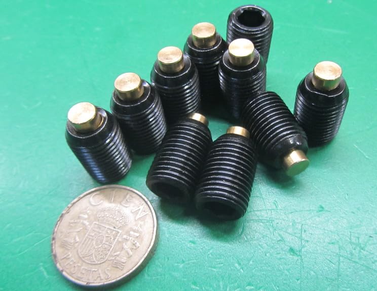 Black Oxide Steel Brass Tip Set Screw 1/2