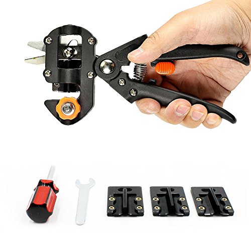 Grafting Tools Kit - Garden Grafting Cutting Tools, Pruning Tools with Screwdriver Wrench, Plant Branch Twig Vine Fruit Tree Graft Cutting Scissors Shear, Pruner Cutting Blades Omega-Cut U-Cut V-Cut