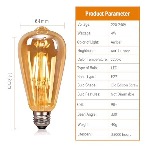 E27 Decorative LED Filament Edison Screw Bulbs - Image 4