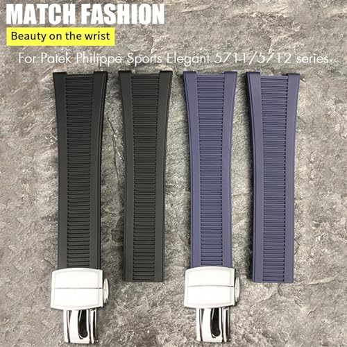 Bracelet de 25 mm premium en silicone marron pour boîtier PP 5712g - 5