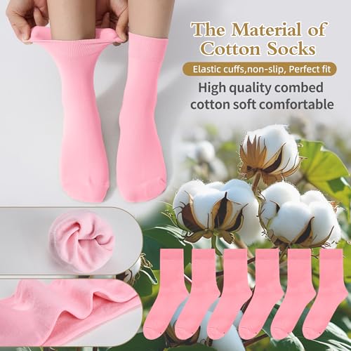 Image of Corlap Women's Thin Above Ankle Socks - 6Pairs Cotton Casual Bootie Dress Crew Socks