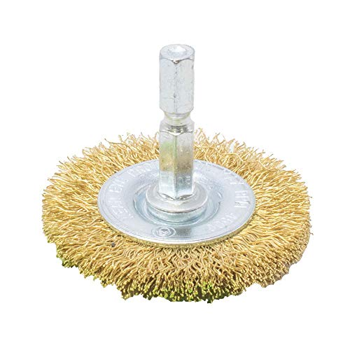 アストロプロダクツ 1/4HEX ワイヤーブラシ 真鍮 ホイール型 | ブラシ ワイヤー 真鍮 真ちゅう ホイール型 汚れ落とし 汚れ取り 錆落とし 錆取り 塗装剥し 研磨 研削
