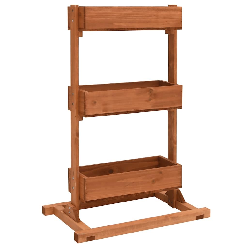 Generisch Pflanzregal Holz 52x30x78 cm, Blumenregal für Balkon, Holzregal für Terrasse, drei Ablagen je 7 kg belastbar, massives Tannenholz, rustikales Pflanzenregal für Innen und Außen