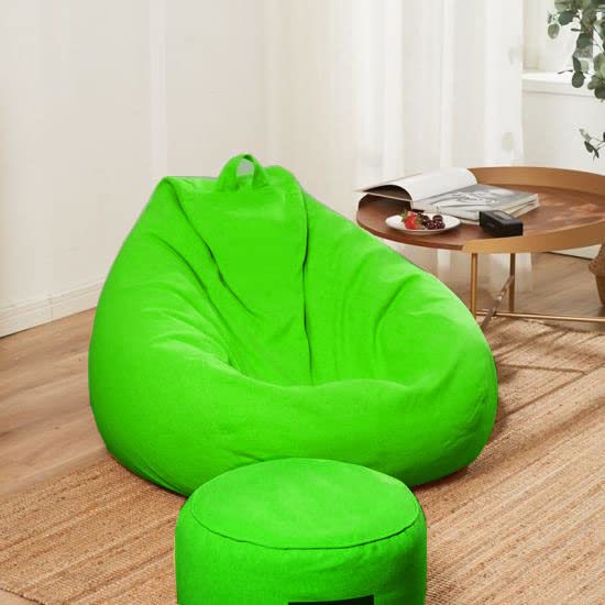 KAM'S LIEU Leatherette XXXL Bean Bag with Footrest Ready to Use Filled