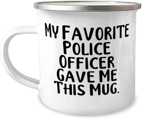 Love Police officer Gifts, My Favorite Police Officer Gave Me This Mug, Useful 12oz Camper Mug For Men Women, From Colleagues, Police gifts, Cop