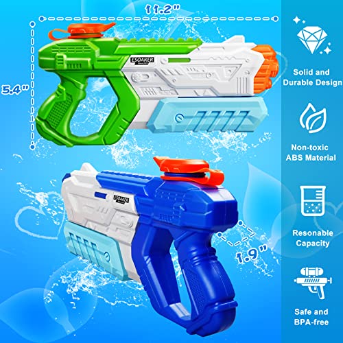 Water Gun for Kids Adults - 4 Pack Soaker Squirt Guns with High Capacity Long Shooting Range - Super Water Blaster Pool Toys for Summer Swimming Beach Water Fighting