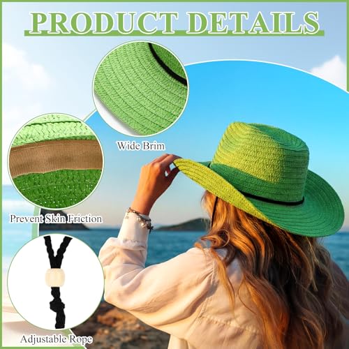 Image of JaGely 15 Pcs Straw Cowboy Hats Wide Brim Summer Hat Women Men Country Accessories for Western Themed Party Concerts Birthday