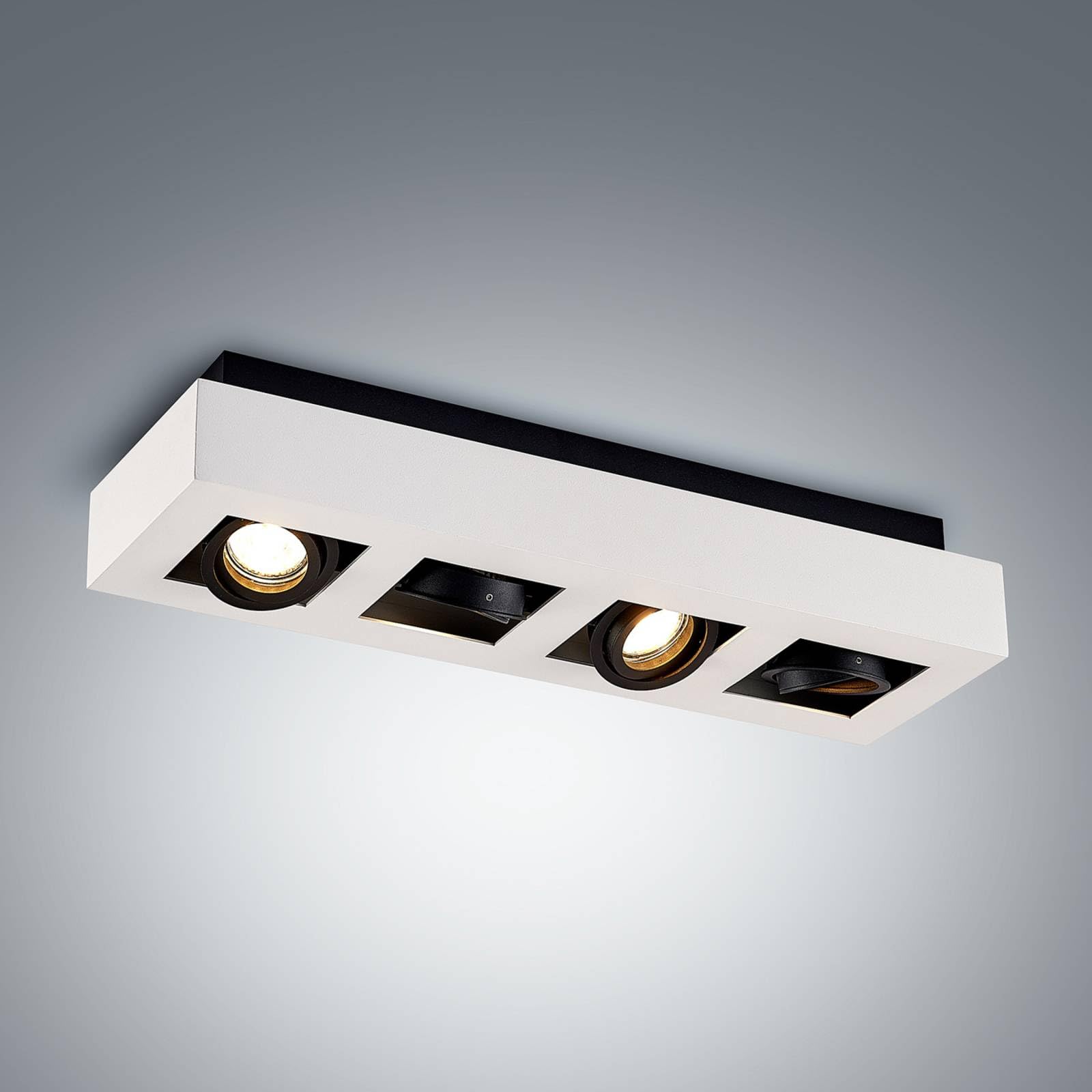 Arcchio Deckenlampe flexibel ausrichtbare Strahler, Deckenstrahler weiß 47x14 cm Deckenspot 4x GU10 ohne Leuchtmittel Deckenleuchte Spotleuchte Spots