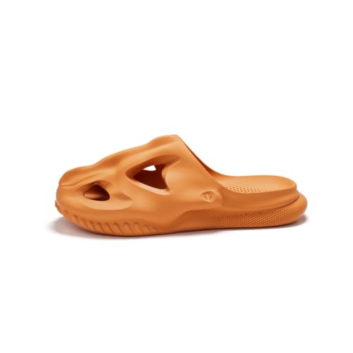 Hello Slippers T-Rex Fossil Slides, Dinosaur Sandals, Super Soft Eco-friendly EVA Material Cloud shoes for Women and Men Indoor & Outdoor(Orange EU 44-45)