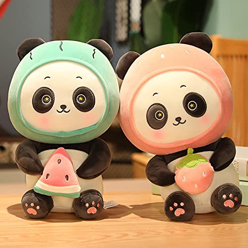 Kawaii Panda Peluche Giocattolo Carino Frutta Panda Cuscino Peluche Animale Bambola Bambini Giocattoli Per Dormire Per I Bambini Compleanno Regalo Di Natale 45 cm Verde