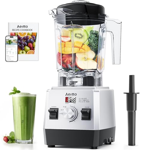 Image of Aeitto Blenders for Kitchen with 68Oz. Jar, 1800W Max Power Smoothie Blender, 3 Preset Programs & 7 Speeds, Professional Countertop Blender for Smoothies, Ice Crush, Frozen Drinks, Silver