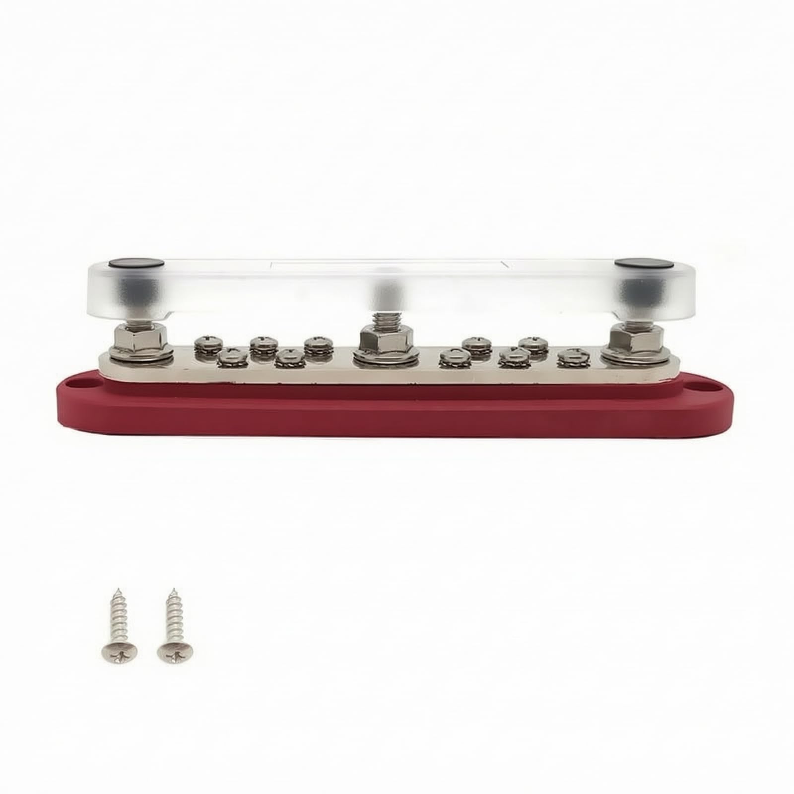 Colectora con Cubierta Ampliable | Protector, Bloque Terminales con Tornillos, para Botes, Rojo