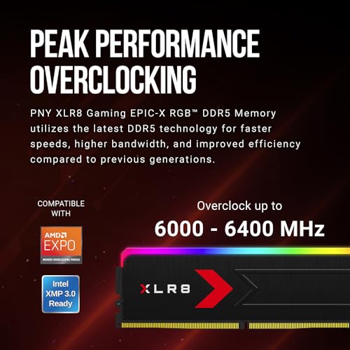 PNY XLR8 Gaming Epic-X RGB DDR5 32GB (2x16GB) 6000MHz CL36 Desktop Memory view 5
