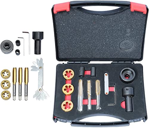 12Pcs Tap And Die Set, Metric Thread Repair Tool Kit For Wheel Studs & Nuts M12X 1.25 M12 X 1.5 M14X1.5 Threading Tools With Complete Wrench Accessories And Storage Case #TOP2