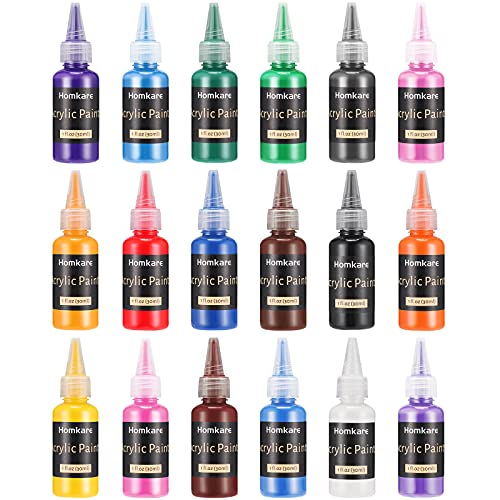 Acrylic Paint, 18 Colors (1 oz/ 30 ml Bottle) Acrylic Paint Set for Canvas, Wood, Fabric and Crafts, Acrylic Art Paints for Artist, Beginners Acrylic Paint, 18 Colors (1 oz/ 30 ml Bottle) Acrylic Paint Set for Canvas, Wood, Fabric and Crafts, Acrylic Art Paints for Artist, Beginners