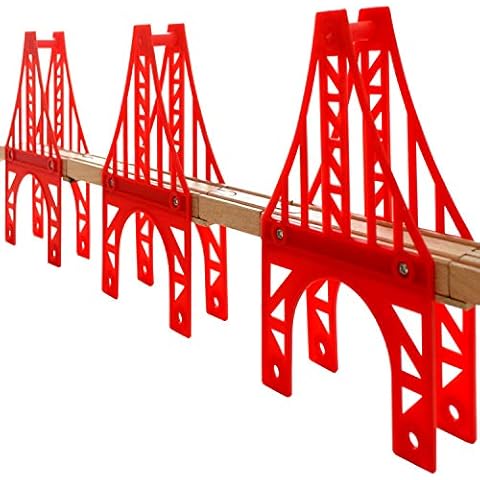 Train Bridge, OrgMemory 3 Suspension Bridge, Wooden Train Bridge, Train Tracks Compatible with All Major Brands Cover