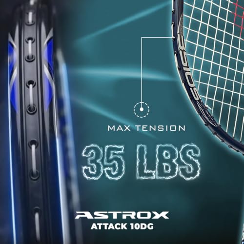 Image of Yonex Astrox Attack 10DG Ultra Strong| Made with Japanese Graphite|Strung Badminton Racquet with Full Cover (80 Grams - 32 Lbs, Silver)