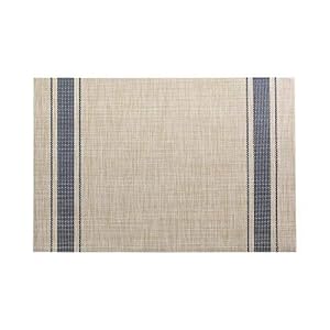 Restaurantware French Countryside 16 x 12 Inch Dining Table Placemats Set Of 6 Heat-Tolerant Kitchen Table Mats - Navy Stripe No Stain Khaki Vinyl Woven Rectangle Placemats Easy To Clean Restaurantware French Countryside 16 x 12 Inch Dining Table Placemats Set Of 6 Heat Tolerant Kitchen Table Mats Navy Stripe No Stain Khaki Vinyl Woven Rectangle Placemats Easy To Clean