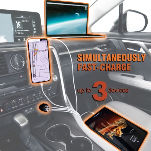 MANINAM METAL 138W USB C Car Charger Adapter - High Adaptive Power with Multi USB to Cover All - 105W Type C PD PPS - Super Fast Car Charger [TURBOTIVE Tech]