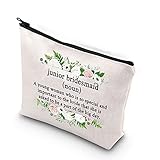 WCGXKO Junior Bridesmaid Gift Maid of Honor Proposal Gift Wedding Day Zipper Pouch Makeup Bag For...